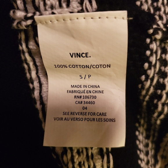 VINCE Textured Embroidered Trim Drape long vest - Picture 7 of 8